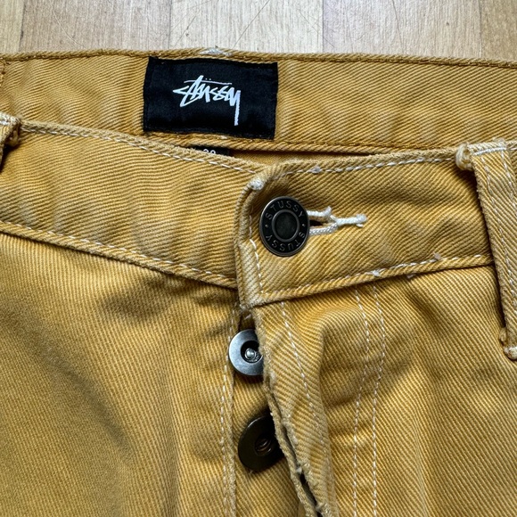 Vintage Stussy Jeans 90S Y2K Model Track Pants Pale Yellow NWT RARE - Picture 6 of 7